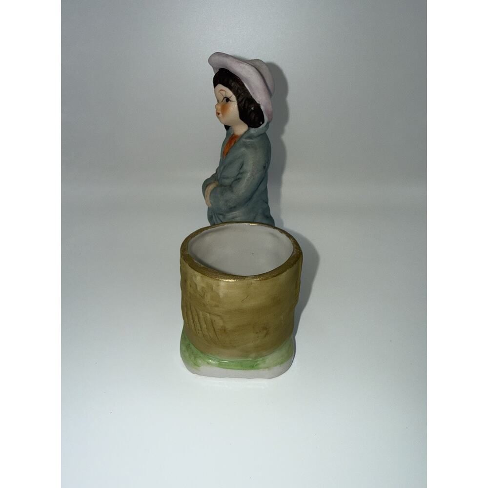Vintage Porcelain Figurine Candle Holder Little Luvkins Jasco Hobo Girl - Picture 7 of 8
